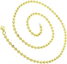 img 2 attached to Voss+Agin 14K Yellow Gold 2Mm Moon-Cut Ball Chain Necklace, 16" - 30", Jewelry For Men & Women