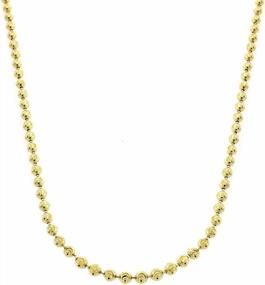 img 4 attached to Voss+Agin 14K Yellow Gold 2Mm Moon-Cut Ball Chain Necklace, 16" - 30", Jewelry For Men & Women