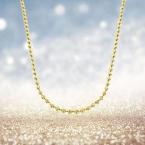 img 3 attached to Voss+Agin 14K Yellow Gold 2Mm Moon-Cut Ball Chain Necklace, 16" - 30", Jewelry For Men & Women