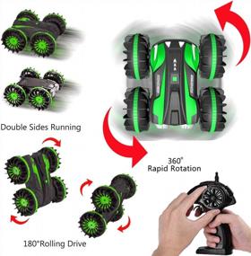 img 1 attached to Remote Control Car Toys For 6-12 Year Old Boys - 4WD Off-Road Trucks, Amphibious RC Stunt Cars, Birthday Gift For Kids!