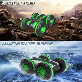 img 3 attached to Remote Control Car Toys For 6-12 Year Old Boys - 4WD Off-Road Trucks, Amphibious RC Stunt Cars, Birthday Gift For Kids!