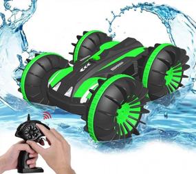 img 4 attached to Remote Control Car Toys For 6-12 Year Old Boys - 4WD Off-Road Trucks, Amphibious RC Stunt Cars, Birthday Gift For Kids!