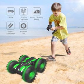 img 2 attached to Remote Control Car Toys For 6-12 Year Old Boys - 4WD Off-Road Trucks, Amphibious RC Stunt Cars, Birthday Gift For Kids!