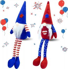 img 4 attached to Set Of 2 American Patriotic Gnome Decorations For 4Th Of July And Memorial Day - Handmade Plush Swedish Tomte Christmas Gnomes, Perfect Gifts For Women And Newly Naturalized US Citizens