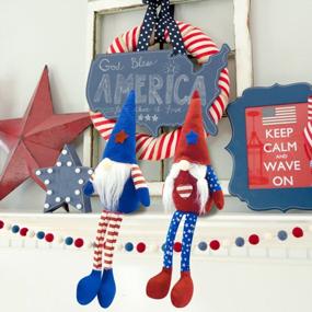 img 3 attached to Set Of 2 American Patriotic Gnome Decorations For 4Th Of July And Memorial Day - Handmade Plush Swedish Tomte Christmas Gnomes, Perfect Gifts For Women And Newly Naturalized US Citizens