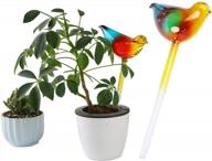 2-pack plant watering globes automatic irrigation drippers - artkingdome luxury forged glass rainbow bird design for flower household plants logo