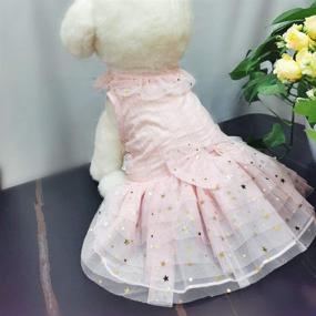 img 2 attached to 🐶 Petite Pup Cotton Princess Dress - Lovely Dog Costume Tutu Apparel and Skirt