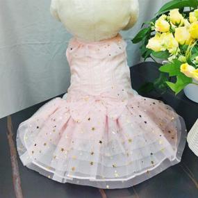 img 3 attached to 🐶 Petite Pup Cotton Princess Dress - Lovely Dog Costume Tutu Apparel and Skirt