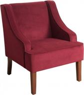 velvet burgundy swoop arm living room chairs - homepop логотип