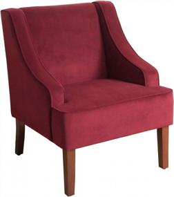 img 4 attached to Velvet Burgundy Swoop Arm Living Room Chairs - HomePop