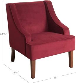 img 2 attached to Velvet Burgundy Swoop Arm Living Room Chairs - HomePop