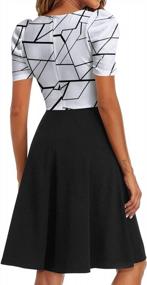 img 2 attached to RANPHEE Women Summer Short Sleeve Flare Business Work Office Church Dresses