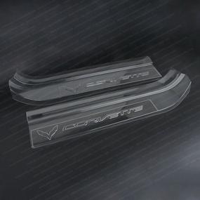 img 4 attached to Corvette Clear Door Sill Protectors Interior Accessories : Door Entry Guard