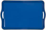 royal blue melamine serving tray with handles: modern decorative rectangular plastic tray for coffee table, large ottoman tray for bedroom and living room - 17" x 11.8" x 2 logo