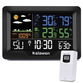 img 4 attached to Stay Prepared With Wireless Indoor Outdoor Weather Station: Large Display, Temperature & Humidity Monitoring, And Accurate Weather Forecasting
