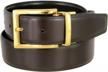 women's genuine leather reversible belt with rotatable buckle, 1-3/8" wide dress or casual wear logo