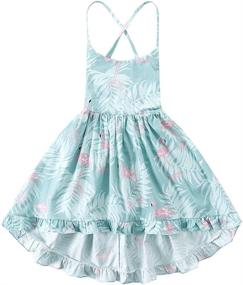 img 4 attached to Delightful Summer Bandage Backless Floral Headband Dresses for Girls' Clothing