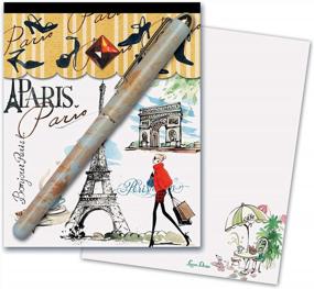 img 1 attached to Paris Fashion Deluxe Matchbook Notepad By Lissom Design - 4 X 5 Inches (25156)