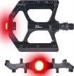 light up your ride with bikeroo bike pedals - 4.3/5.2 inch flat mtb, road & bmx bicycle pedals logo