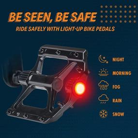 img 3 attached to Light Up Your Ride With Bikeroo Bike Pedals - 4.3/5.2 Inch Flat MTB, Road & BMX Bicycle Pedals