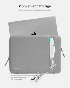 img 1 attached to Tomtoc 360° Protective Laptop Sleeve: Water-Resistant Case For 13-Inch MacBook Air M2/A2681 M1/A2337 2018-2022, 12.9 IPad Pro 6Th/5Th/4Th Gen - Gray