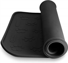 img 2 attached to Waterproof Non-Slip Silicone Pet Feeding Placemat - Black, 19" X 12" - Ideal For Dogs And Cats - By SmithBuilt