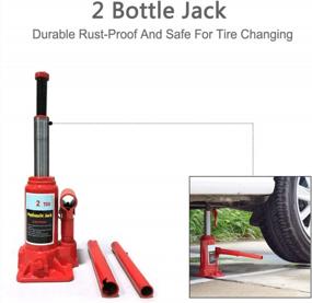 img 1 attached to Красный 2-тонный гидравлический бутылочный домкрат - идеально подходит для ремонта и обслуживания автомобилей