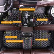 🚗 waterproof anti-skid luxury leather full coverage custom car floor mats - black beige set for lacrosse 2004-2008 - surekit front & rear liner logo