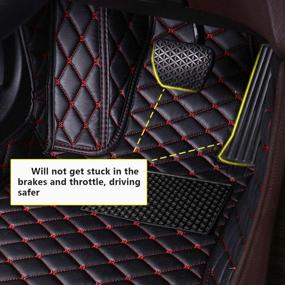 img 1 attached to 🚗 Waterproof Anti-Skid Luxury Leather Full Coverage Custom Car Floor Mats - Black Beige Set for Lacrosse 2004-2008 - SureKit Front & Rear Liner