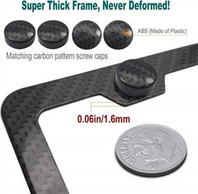 img 2 attached to Upgrade Your Car'S Look With Aootf Carbon Fiber License Plate Frames - Durable, Rust-Proof, And Easy To Install - Includes Front & Rear Mounting Kit!