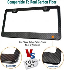 img 3 attached to Upgrade Your Car'S Look With Aootf Carbon Fiber License Plate Frames - Durable, Rust-Proof, And Easy To Install - Includes Front & Rear Mounting Kit!