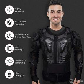 img 1 attached to 🏍️ Optimized Motorcycle Full Body Armor Protector for Pro Street Motocross ATV - Shirt Jacket with Enhanced Back Protection