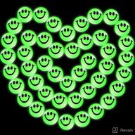 🌟 45-piece bulk glow in the dark smile face bouncing balls: high bounce goodie bag fillers for kids teens, perfect for valentine, christmas birthday parties! logo