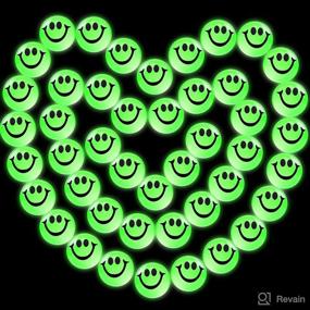 img 4 attached to 🌟 45-Piece Bulk Glow in The Dark Smile Face Bouncing Balls: High Bounce Goodie Bag Fillers for Kids Teens, Perfect for Valentine, Christmas Birthday Parties!