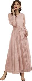 img 4 attached to MakeMeChic Womens Bishop Sleeve Belted Women's Clothing - Dresses