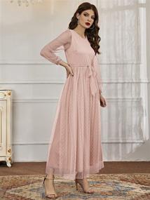 img 2 attached to MakeMeChic Womens Bishop Sleeve Belted Women's Clothing - Dresses