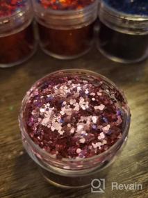 img 6 attached to Holographic Chunky Glitter Makeup Set - 12 Colors For Nails And Face - 11Oz Cosmetic Grade Festival Glitter (B)