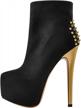 lishan women's platform 6in stiletto heel black ankle high boots logo