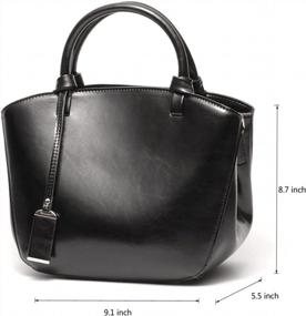 img 3 attached to Retro-Style Small Tote Shoulder Bag For Women - Genuine Leather Handbag By Covelin