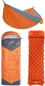 img 4 attached to Experience Comfortable Camping With Oaskys Sleeping Bag, Sleeping Pad, And Hammock Set