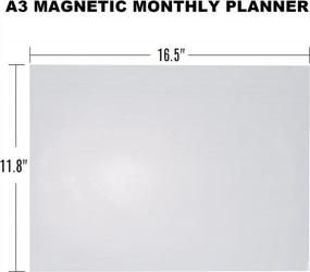 img 1 attached to Белая доска Magnetic Flex с линейкой из нержавеющей стали - холодильник / настенный центр сообщений формата A3, блокнот для сухого стирания и офисная магнитная доска - идеально подходит для кухни, дома и офиса (белый)