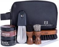 footfitter leather shoe care kit: includes travel shoe shine, black and brown shoe cream for ultimate conditioning and polishing logo