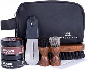 img 4 attached to FootFitter Leather Shoe Care Kit: Includes Travel Shoe Shine, Black And Brown Shoe Cream For Ultimate Conditioning And Polishing