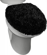 крышка крышки унитаза sohome spa step luxury plush chenille shag - сверхмягкая, машинная стирка, стандартный размер 18,5 "x19,6", черный логотип