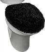 sohome spa step luxury plush chenille shag toilet lid cover - ultra soft, machine washable & standard size 18.5"x19.6", black logo