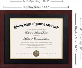 img 1 attached to 11X14 Diploma Frame Certificate Degree Document Frame, 2 Pack 8.5 X 11 With Mat For Wall & Tabletop, Mahogany Double Mat High Definition Glass