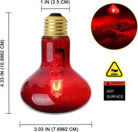 img 3 attached to 🦎 HANJION 2-Pack 100W Reptile Heat Lamp Bulb with UVA Infrared Basking, Red Glass Heat Bulbs for Reptiles & Amphibians, Bearded Dragon, Lizard, Tortoise, Hedgehogs