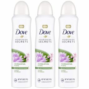 img 4 attached to Dove Nourishing Secrets Dry Spray Antiperspirant Deodorant - Waterlily & Sakura Blossom For Women - 48 Hour Protection - 3 Pack (3.8 Oz Each)