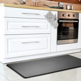 img 4 attached to 17'' X 47'' LUXEAR Anti Fatigue Kitchen Mat - Waterproof, Non-Slip Comfort Floor Rug For Home, Office & Laundry Room - Black