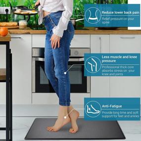 img 3 attached to 17'' X 47'' LUXEAR Anti Fatigue Kitchen Mat - Waterproof, Non-Slip Comfort Floor Rug For Home, Office & Laundry Room - Black